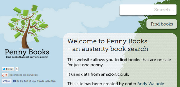 Austerity book search site Penny Books finds books priced at one penny