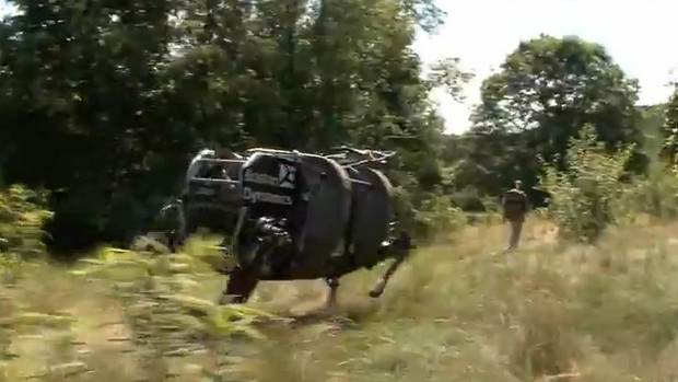 Run! The all-scampering DARPA LS3 robo-dog is scuttling through the woods!