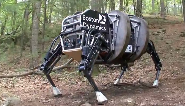 Run! The all-scampering DARPA LS3 robo-dog is scuttling through the woods!