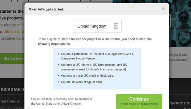 Kickstarter UK launches on October 31st, users invited to building start projects right now