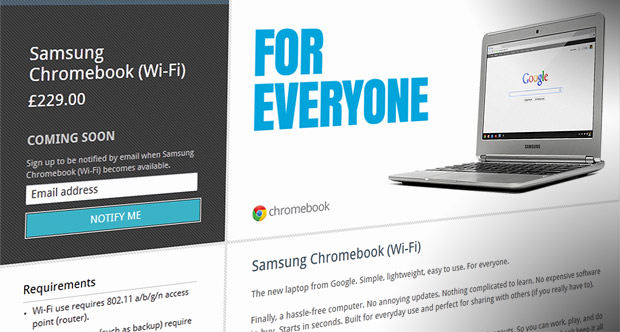 Samsung Chromebook now on Google Play for  £229/$249