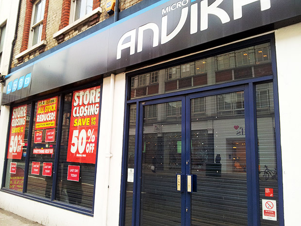 Micro Anvika joins the vanished electronics shops of Tottenham Court Road, London