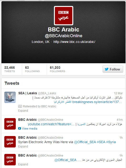 Red faces at the BBC as official weather Twitter feed hacked by Syrian Electronic Army