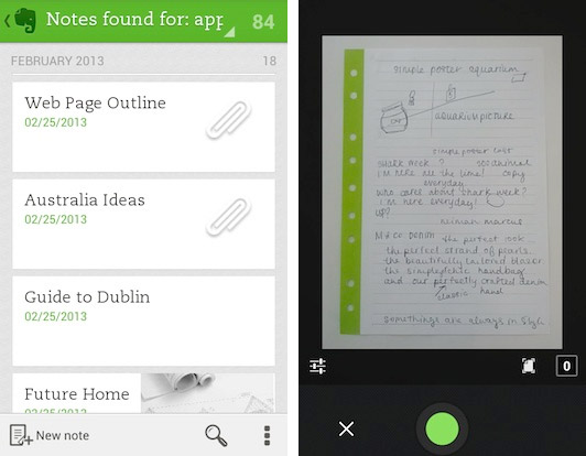 Evernote moves up to version 5 on Android, video shows off new features and practical issues