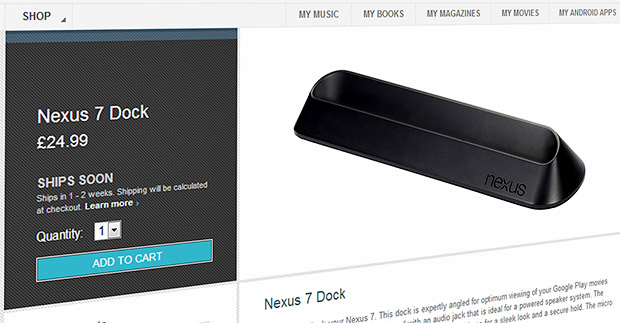 Google Nexus 7 Dock finally arrives in UK and USA Google Play stores