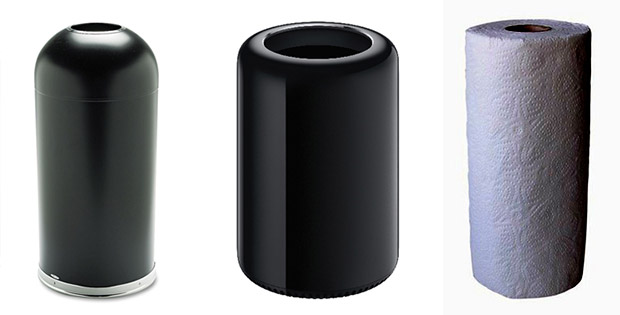 Is it a trash can? Is it black kitchen roll? No, it's Apple's new Mac Pro