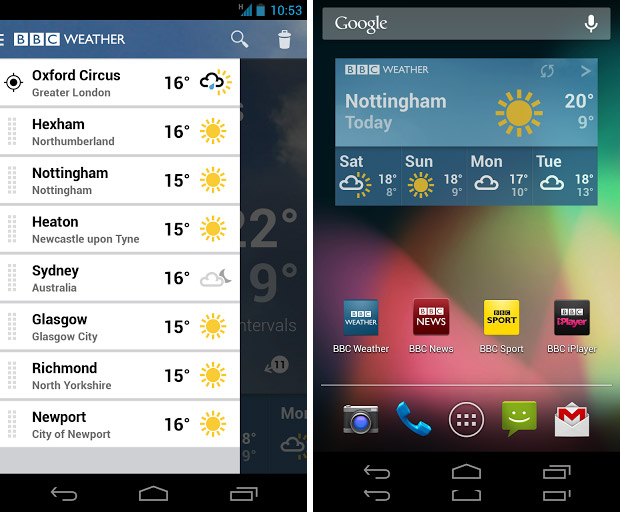 BBC launches free weather app for Android and it's jolly good one too