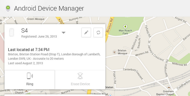  Android Device Manager helps you find and reset lost/stolen phones - with no set up needed