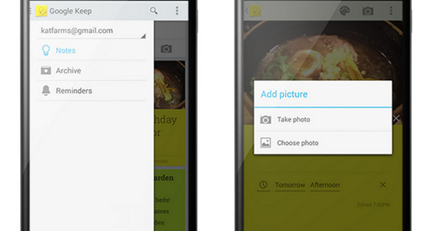 Google Keep note taking works with Google Now to add useful location-aware reminders