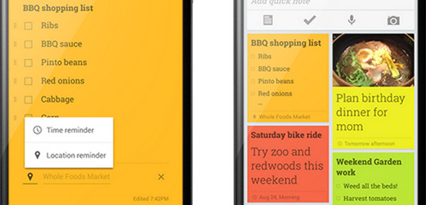 Google Keep note taking app gets useful location-aware reminders