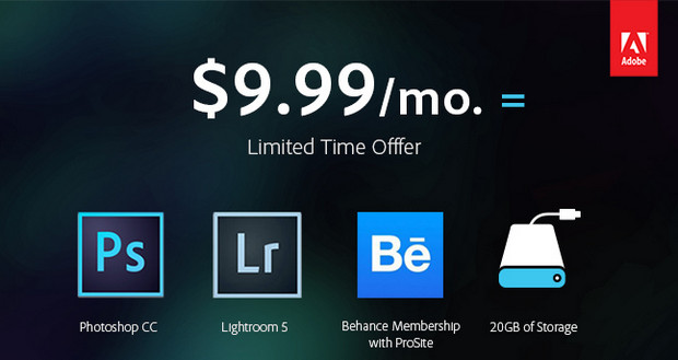 Adobe offers Photoshop Photography deal with Photoshop and Lightroom for $9.99/month