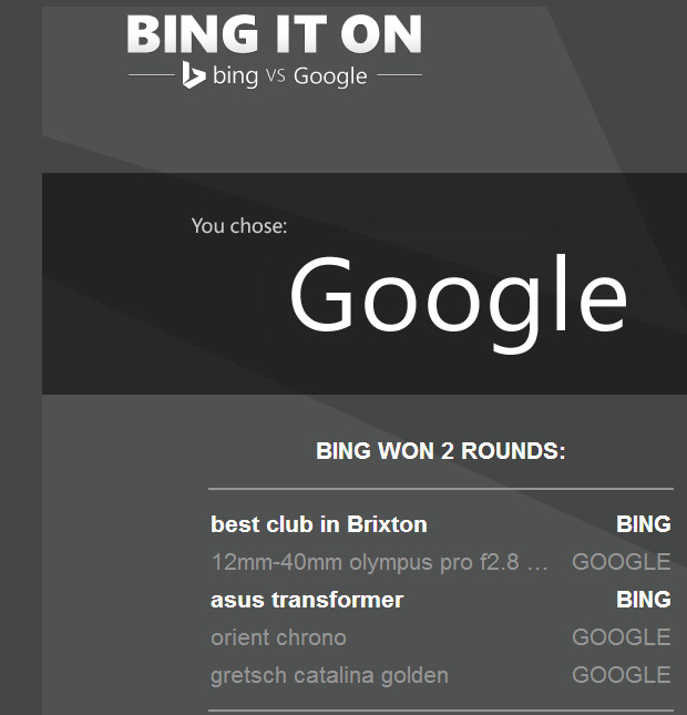 Bing versus Google - try this blind test to see which is the best search engine for you