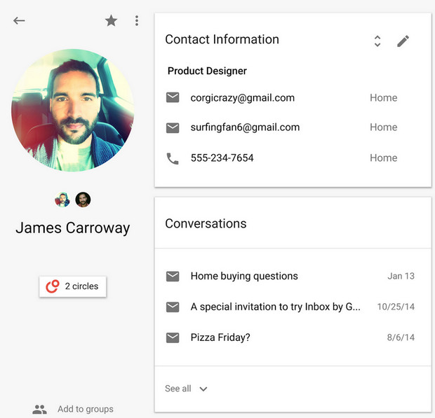 Google takes its Contacts interface out of the Stone Age, check out the new preview here