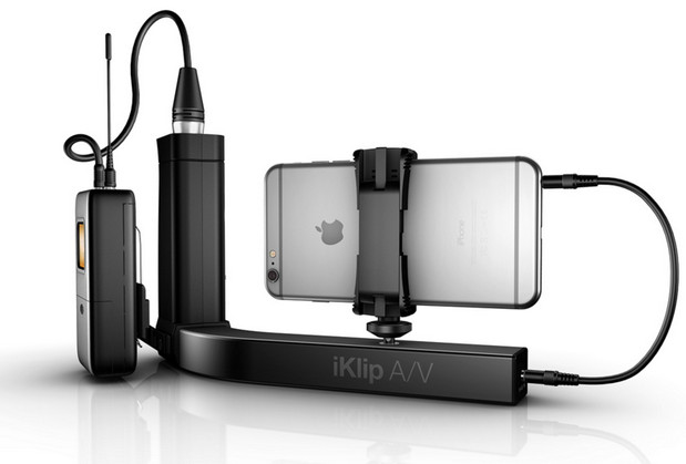 IK Multimedia introduces iKlip A/V - the first smartphone broadcast mount for audio.video content