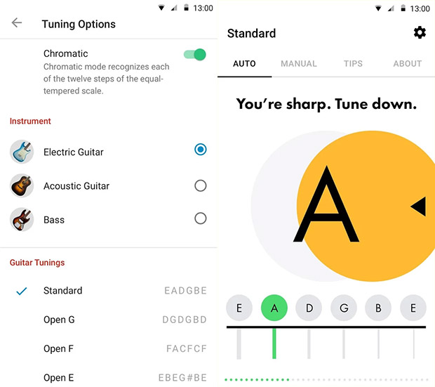 Android axe players get Fender’s free guitar tuning app