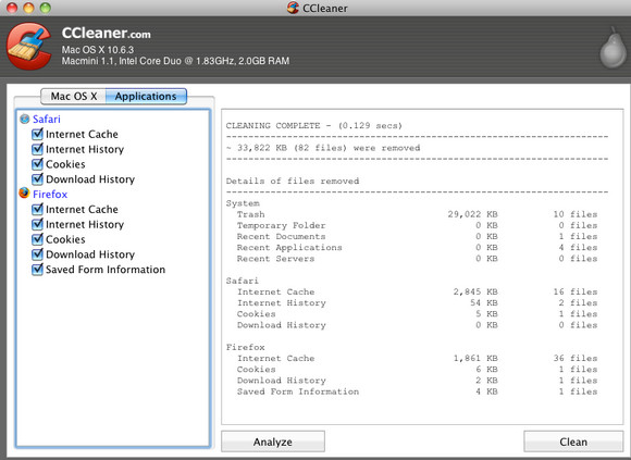 CCleaner for Mac clears out the system crap in one click