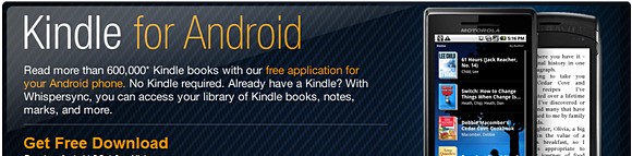 Kindle app now available on Android