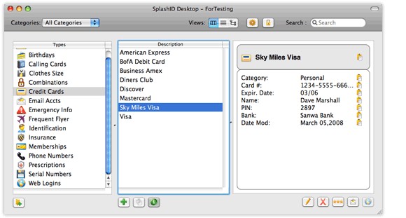 SplashID 5 for Android Phones and Windows & Mac desktops