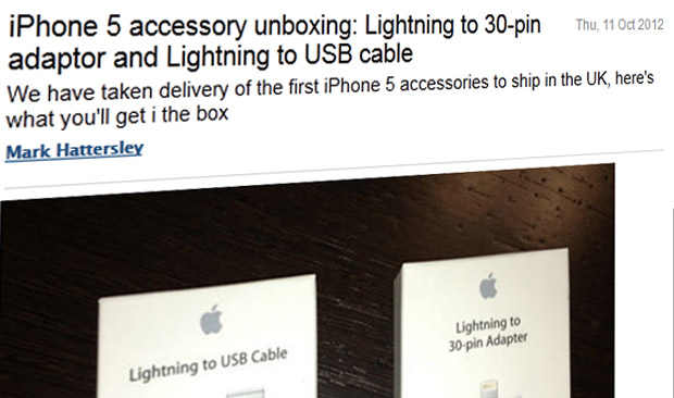 Macworld plumb the depths with an unboxing feature. On a cable