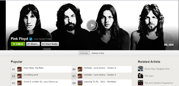 Pink Floyd's entire back catalogue is now available on Spotify