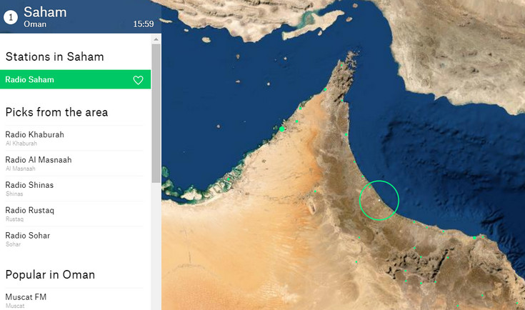 Radio Garden lets you click on dots to listen to radio station all over the world